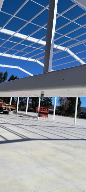 Detalle de unión y costaneras de techumbre — Sociedad Agroforestal Santa María SpA
